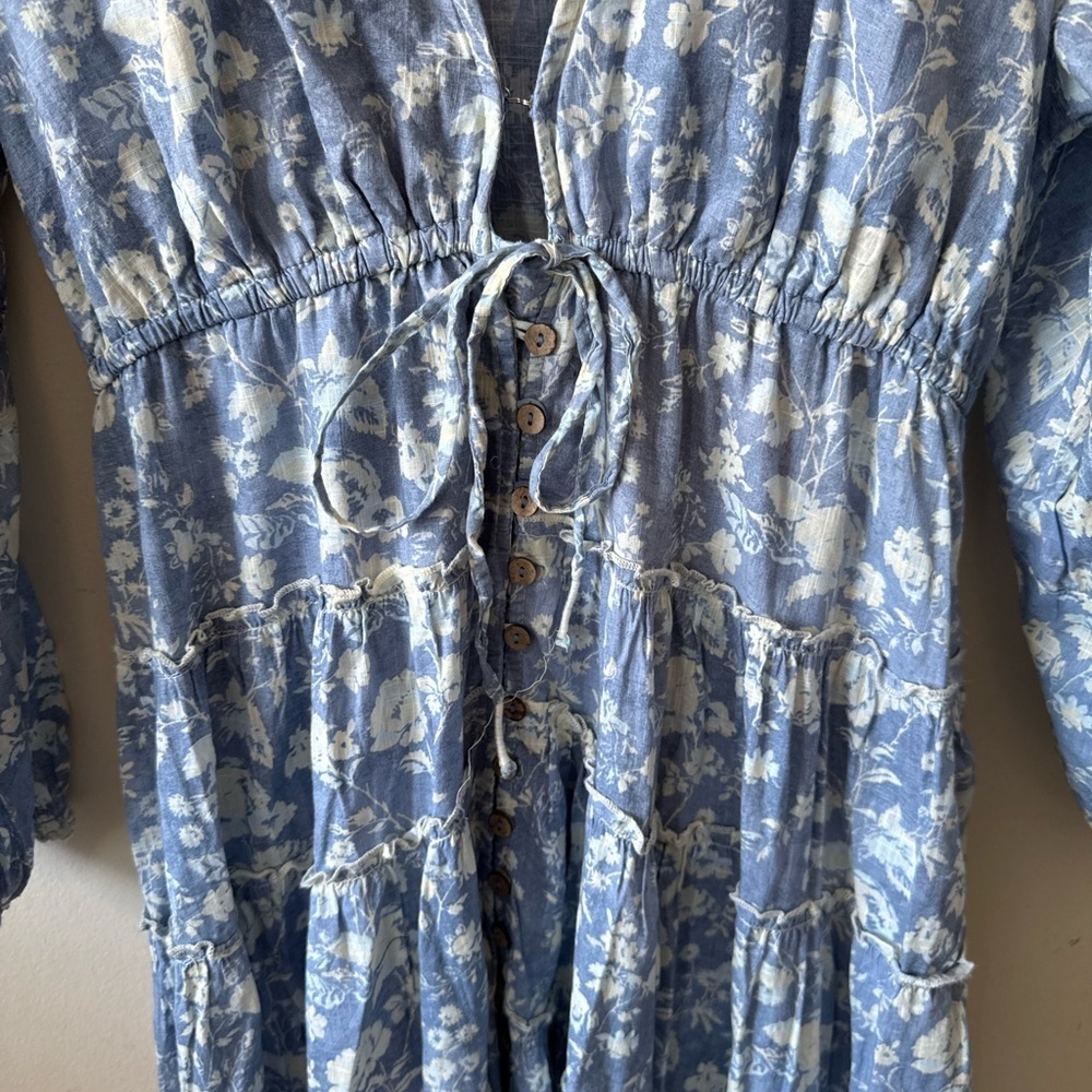 Free People Blue Floral Boho High Low Dress - Picture 8 of 10